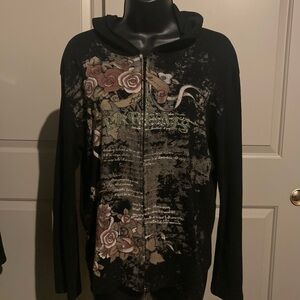 Suzie In The City Black Hoodie with Floral Accents